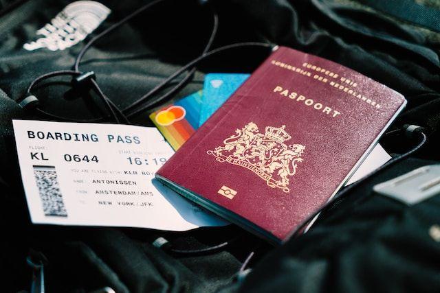 Credit cards, passport, and boarding pass